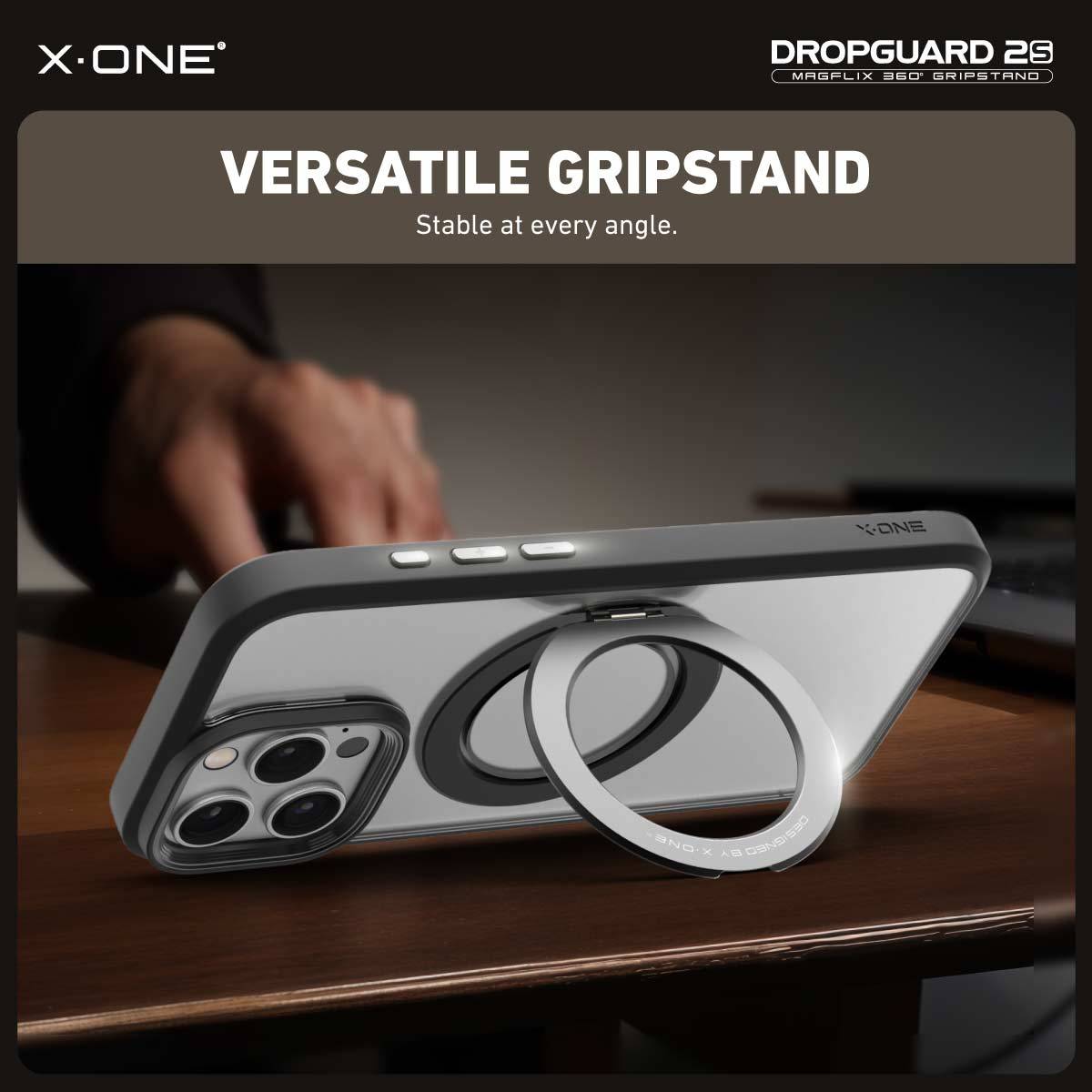 Apple iPhone 16 / 16e/ 16 Plus / 16 Pro / 16 Pro Max X.One Dropguard 2.0 with Magflix Gripstand Impact Protection Phone Case