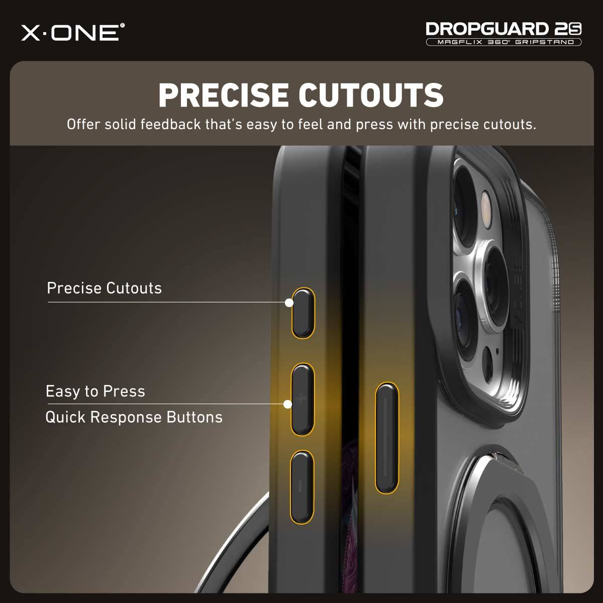 Apple iPhone 16 / 16e/ 16 Plus / 16 Pro / 16 Pro Max X.One Dropguard 2.0 with Magflix Gripstand Impact Protection Phone Case