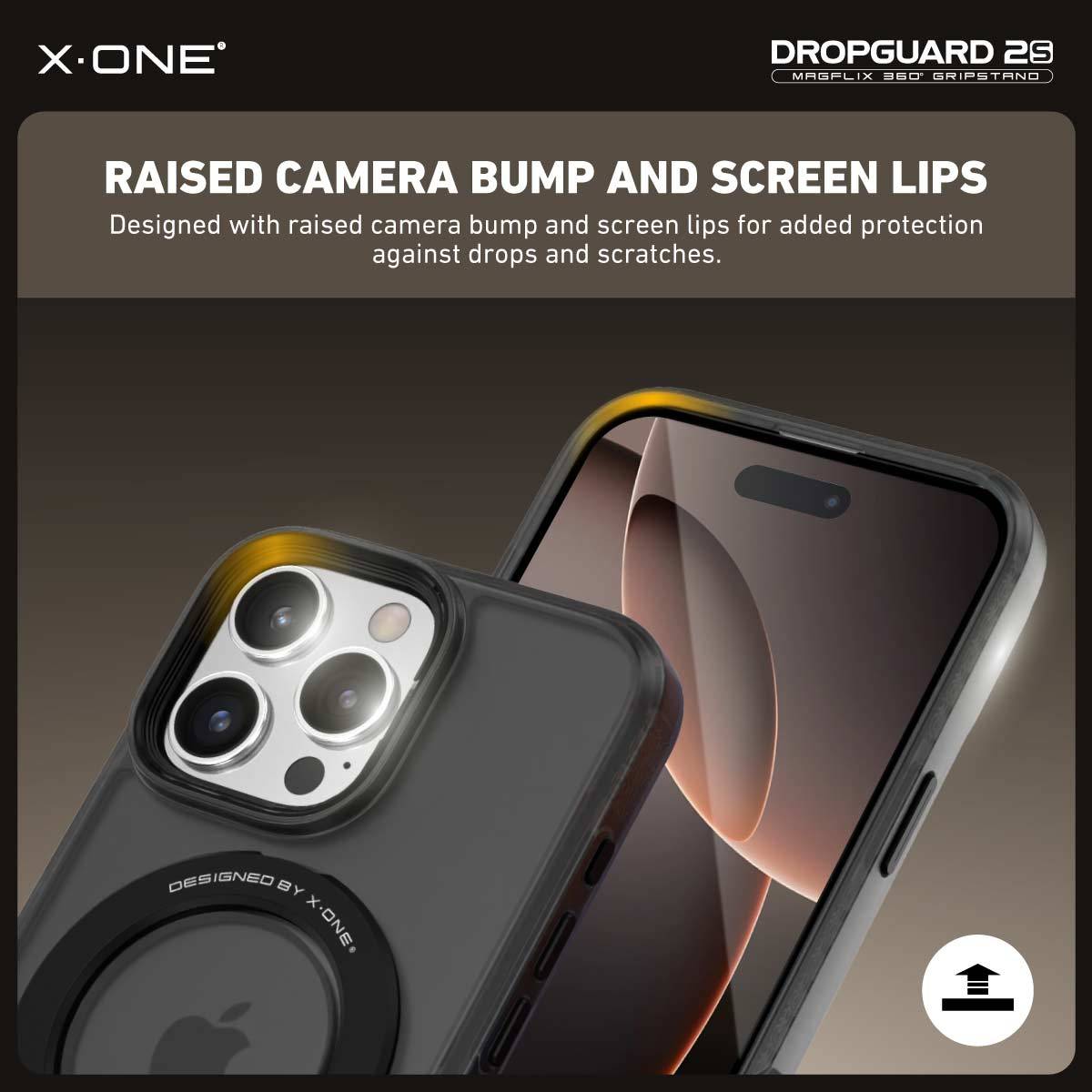Apple iPhone 16 / 16e/ 16 Plus / 16 Pro / 16 Pro Max X.One Dropguard 2.0 with Magflix Gripstand Impact Protection Phone Case
