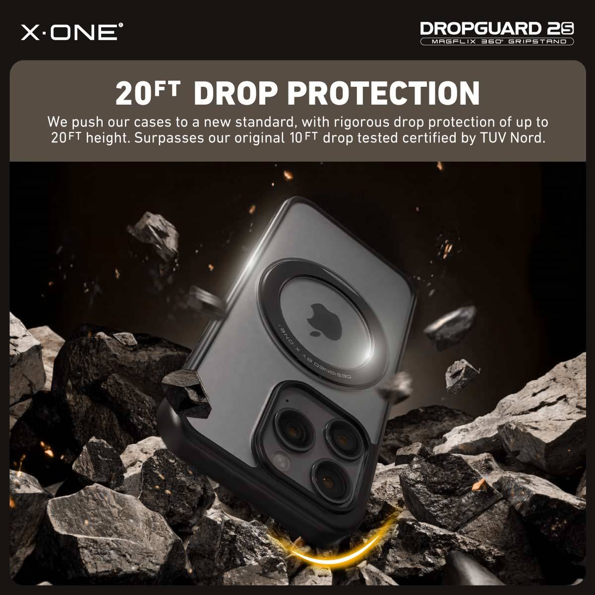 Apple iPhone 16 / 16e/ 16 Plus / 16 Pro / 16 Pro Max X.One Dropguard 2.0 with Magflix Gripstand Impact Protection Phone Case
